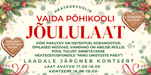 Uudised: Heategevuslik jõululaat ja kontsert