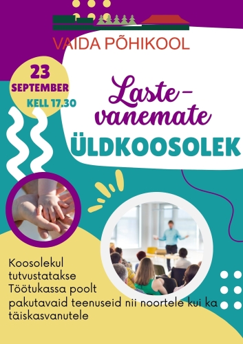 Lastevanemate üldkoosolek 23. septembril