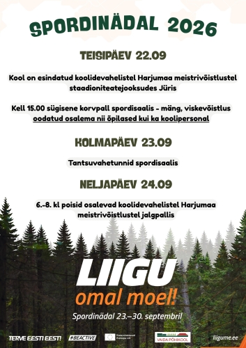 Uudised: Kooli spordinädal 22.-24.09